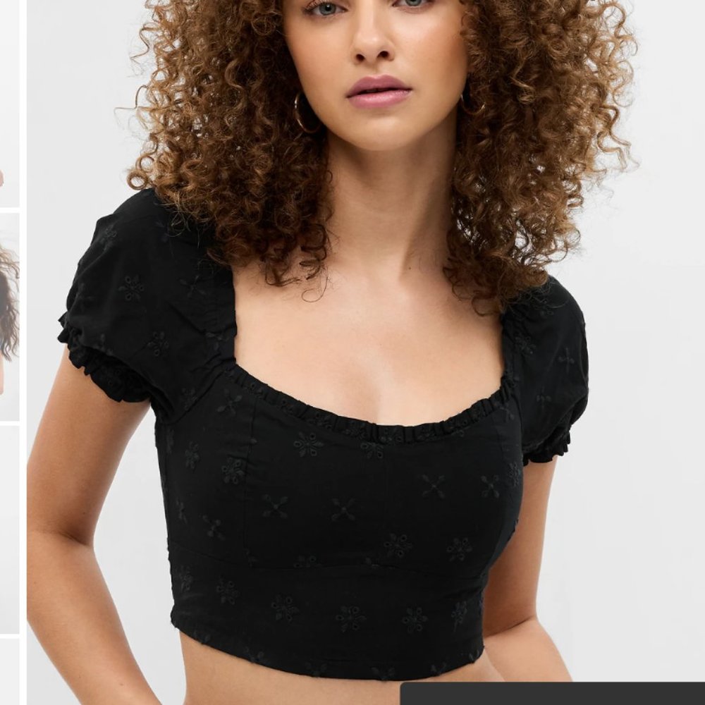 PROJECT GAP 100% Organic Cotton Puff Sleeve Crop Top New w/tags sz Medium